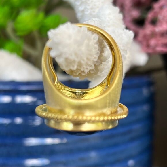 Onyx Black 18K Faceted Sheila Fajl GLOW Masterpiece Statement Cocktail Ring - Picture 10 of 14